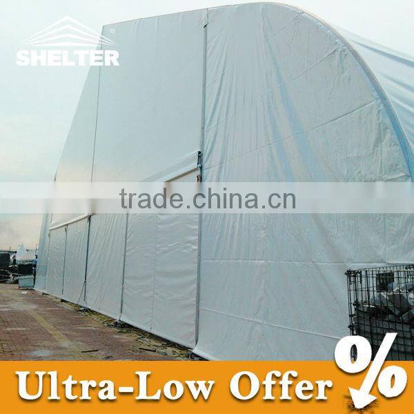 curved beam tent structure for outdoor movie events
