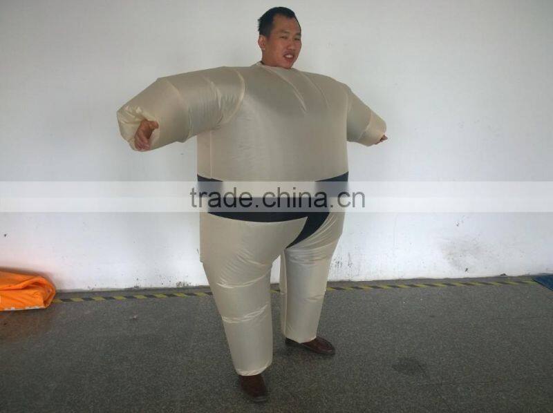 Adult Inflatable Sumo Wrestler Costume Halloween Blow Up Novelty Fat Man Suite