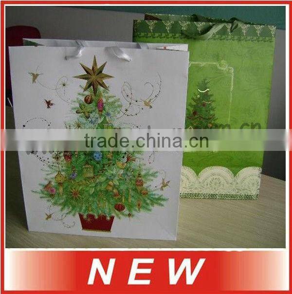 Fancy Christmas tree paper gift shopping bag