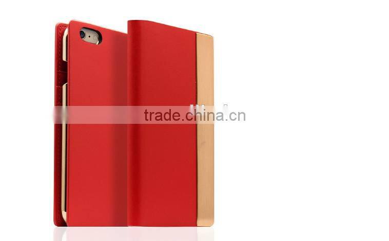 Metal Bumper Case Premium Leather Case With Card Slots For iPhone 6/6S