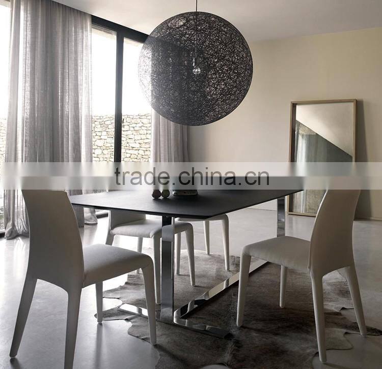 2016 Hanm popular modern stainless steel table bases funriture dining table