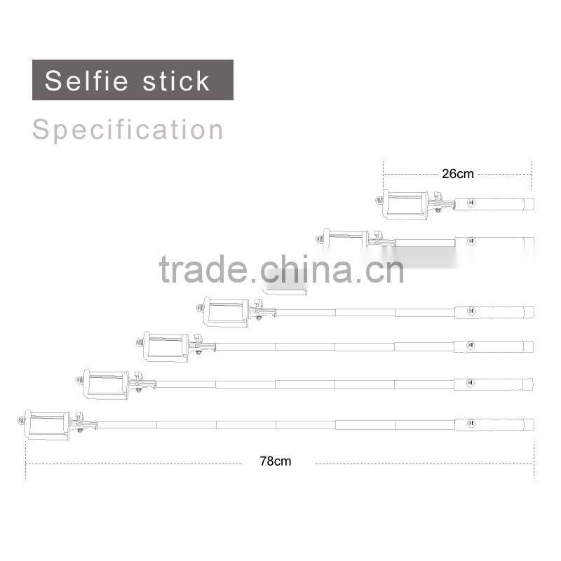 Wholesale price mini postable monopod wire selfie stick for mobile phone