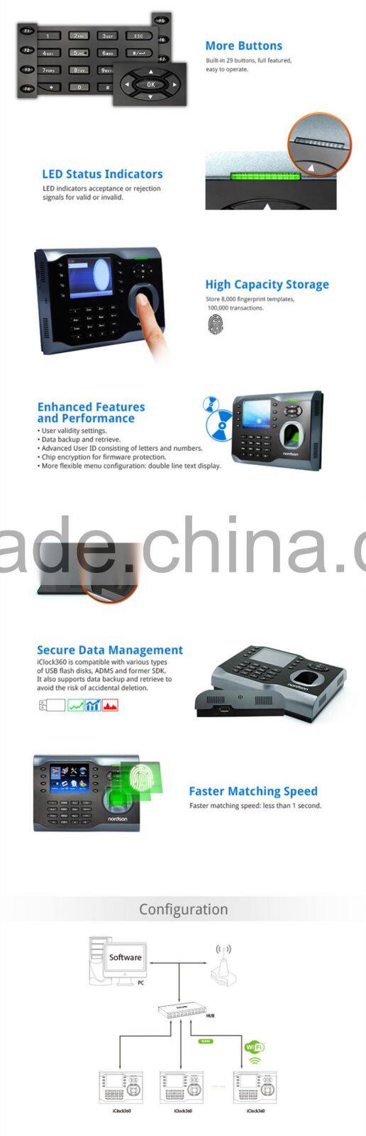 Biometric fingerprint time attendance system fingerprint reader and employee fingerprint attendance machine price