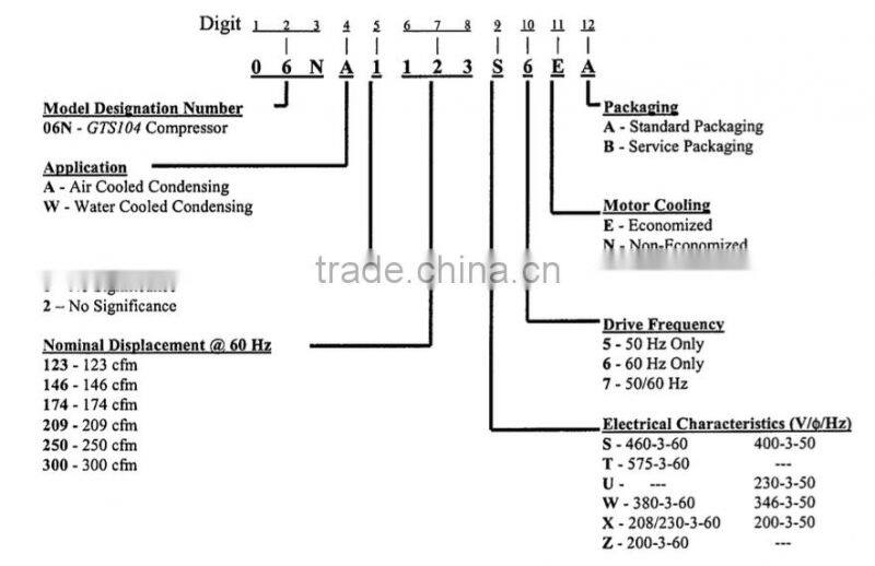 06NW5300S5NA 06NW5300S5EA Carlyle 06N Screw Compressor, Carrier 30HXC R134a Water Cooled Chiller Compressor