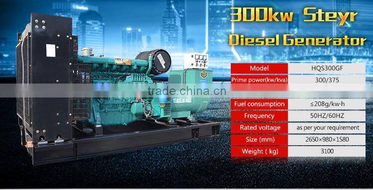China Most Popular Brand Weichai styer 300KW Diesel Generator