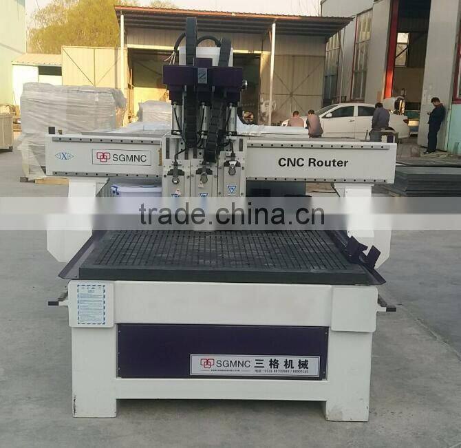 3/4 head pneumatic tool-change CNC Router for cabinet door cutting engraving 1325