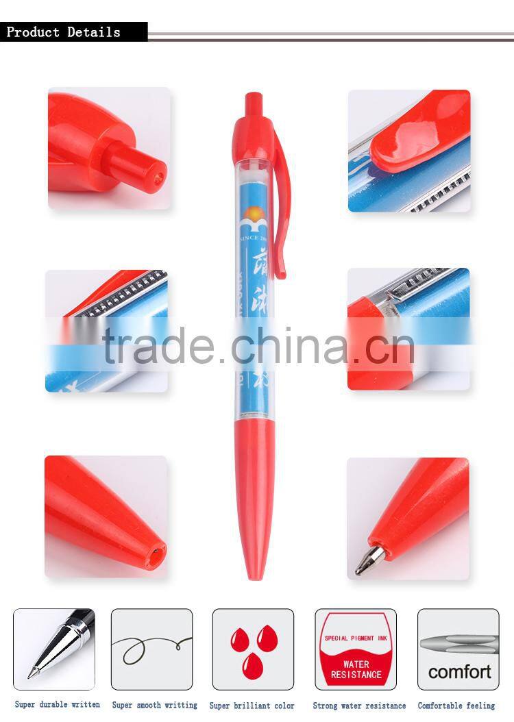 Plastic promotional retractable banner pen pull out banner pen