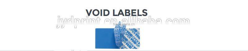 High end printable PET warranty void stickers
