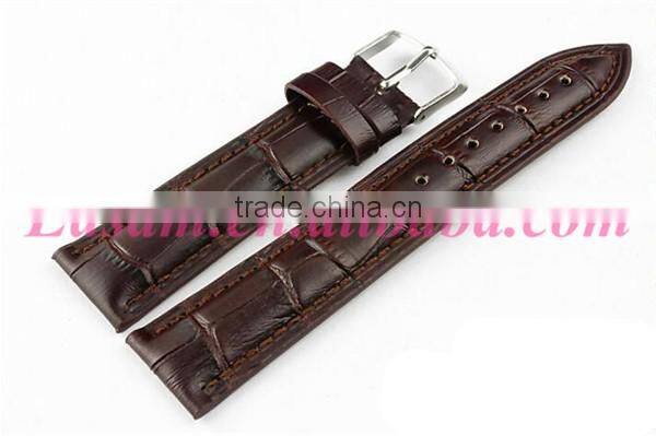 Wholesale quality Genuine leather watch strap,waterproof leather strap watch with buckle