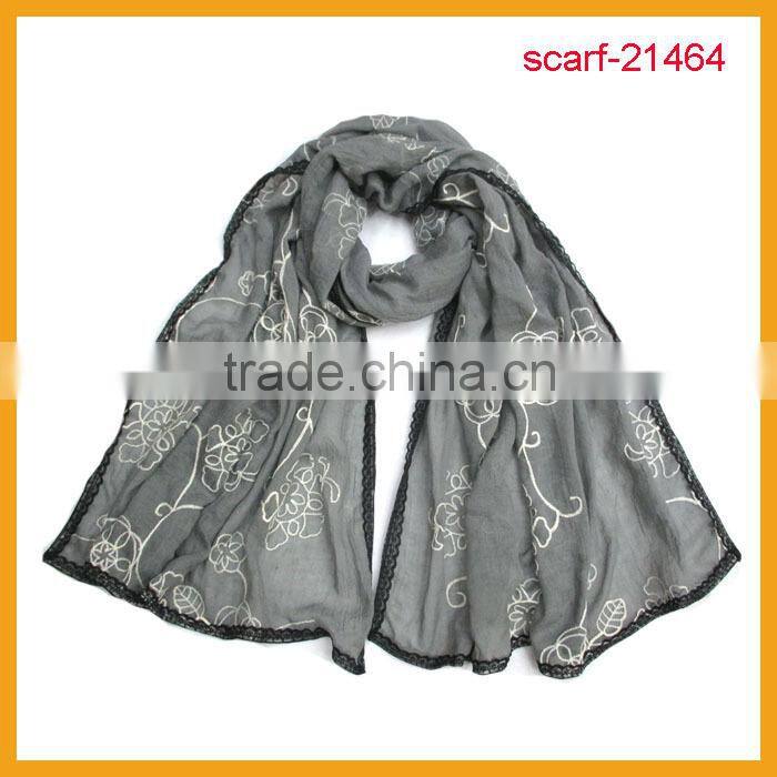 latest lady fashion scarf paisley embroidery scarf