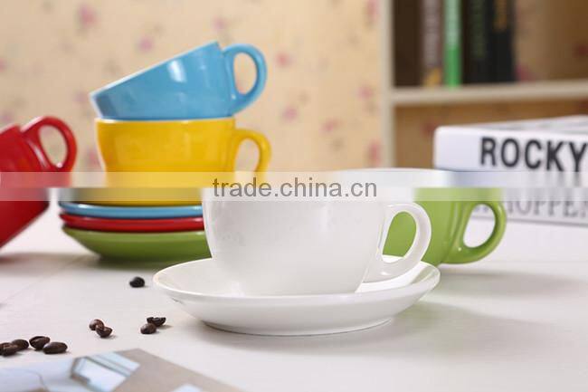 color glazed ceramic cappucino coffee cup