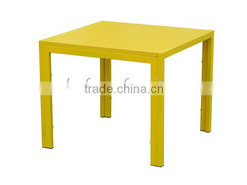 White MDF top powder coated leg end table