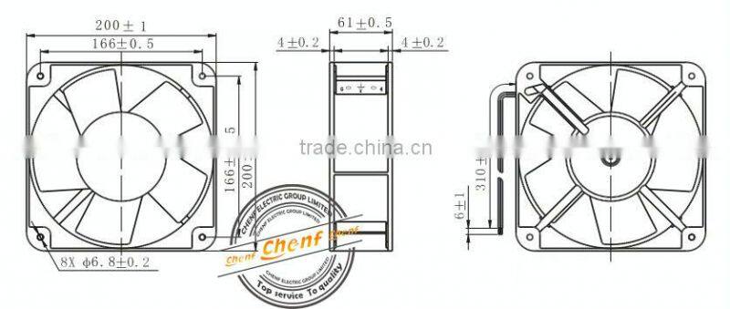 Hot Sell Cheaper 200X200X60 Industrial Axial AC Fan 220V