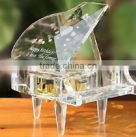 factory price grand small crystal piano music box