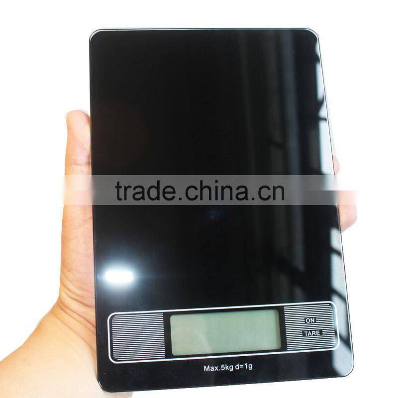 5kg/1g Digital Food kitchen scale with Touch panel and time display function