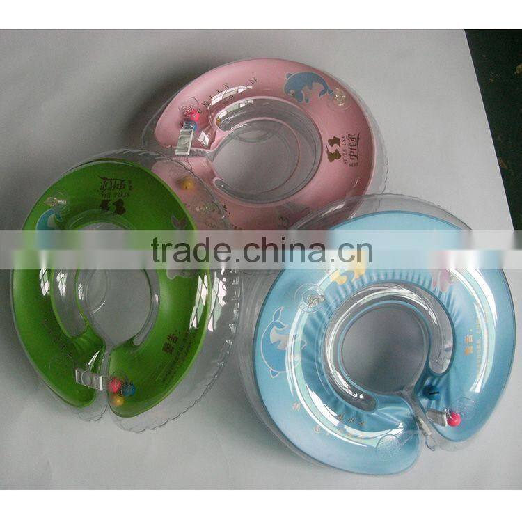 multi-color semitransparent babies swimming neck ring,high quality blue baby neck float