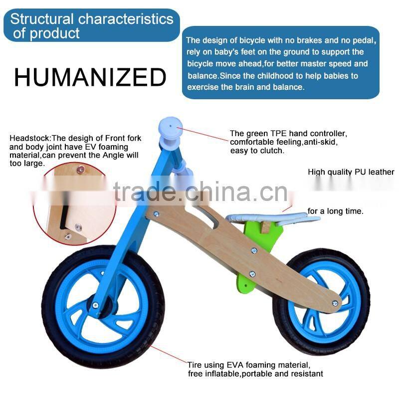 New trend wooden balance bicycle wooden balance bike