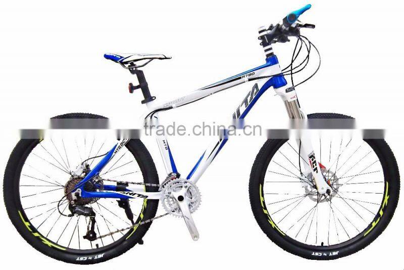 26" wheels aluminum alloy frame 27 speed oil suspension high configuration moutain bike