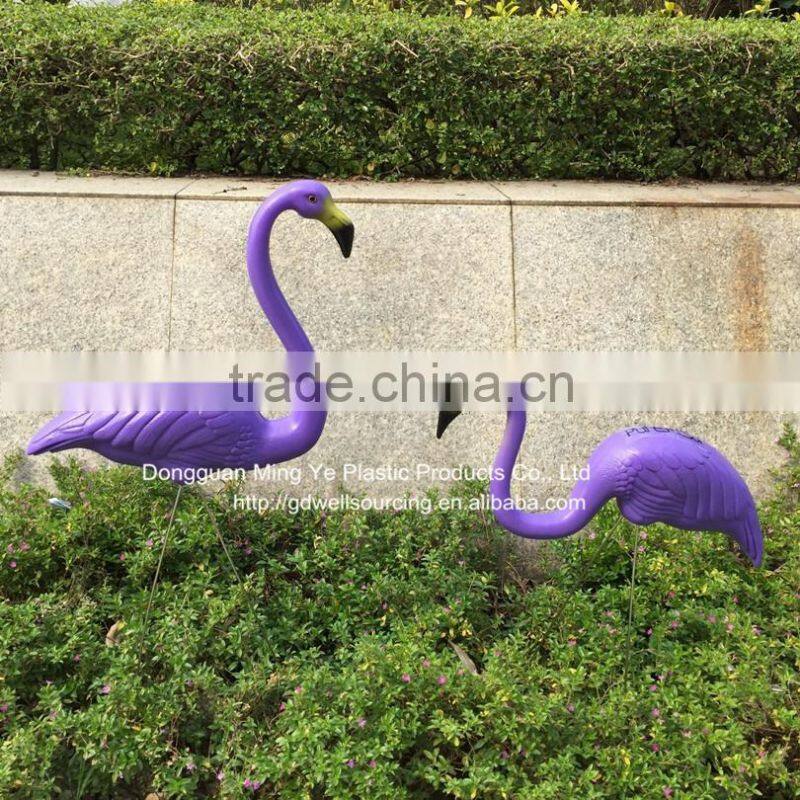 Plastic purple flamingo garden yard and lawn art ornament wedding ceremony decoration animal bird Figurine