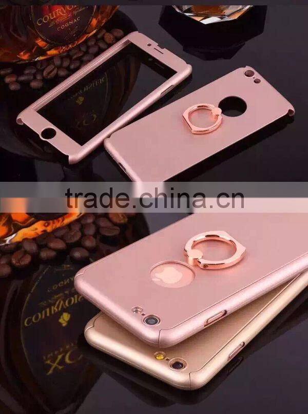 For iphone samsung galaxy j3 cover/360 degree Full cover protective slim hard PC cover / 360 Rotating Ring Holder Phone Case