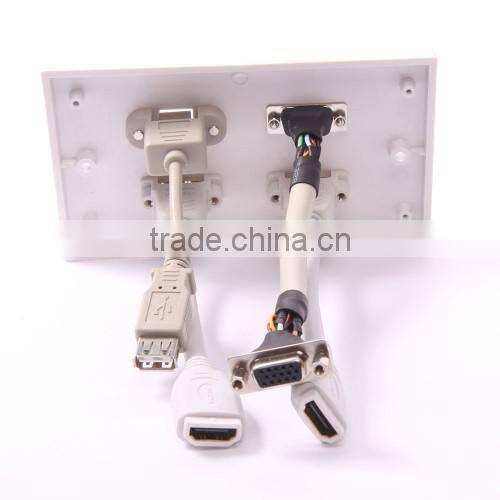 VGA Audio HDMI 86*86 Wall plate White/Black