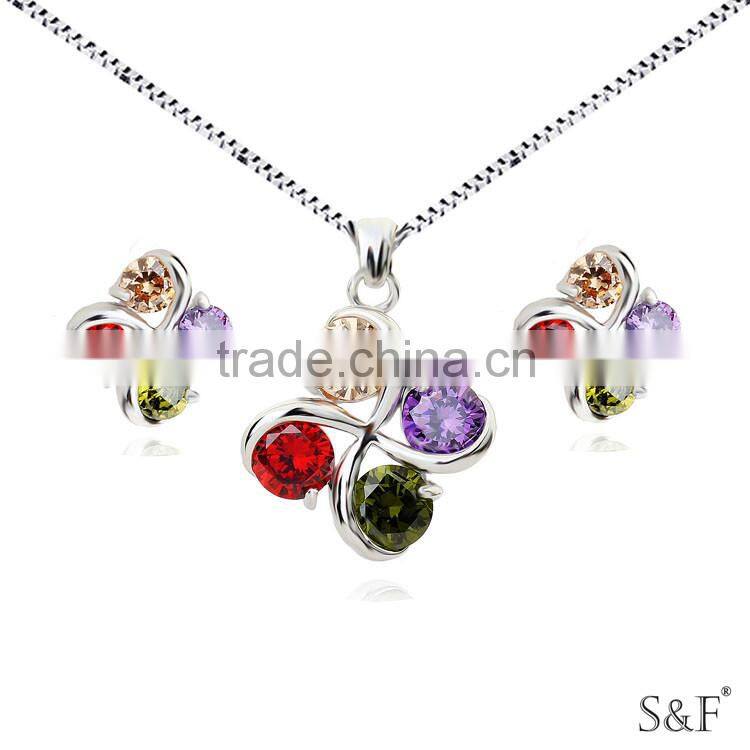 9q241315 African Beads Jewelry Set ,925 sterling silver jewelry wholesale set ,flower jewelry