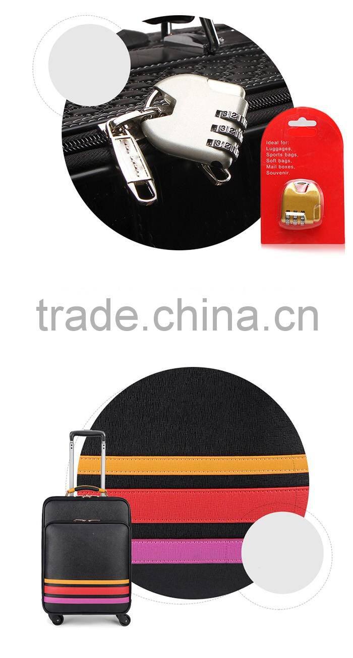 Hot red color popular PU travel luggage bag