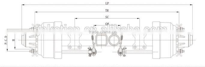 14 ton germany type semi-trailer axle