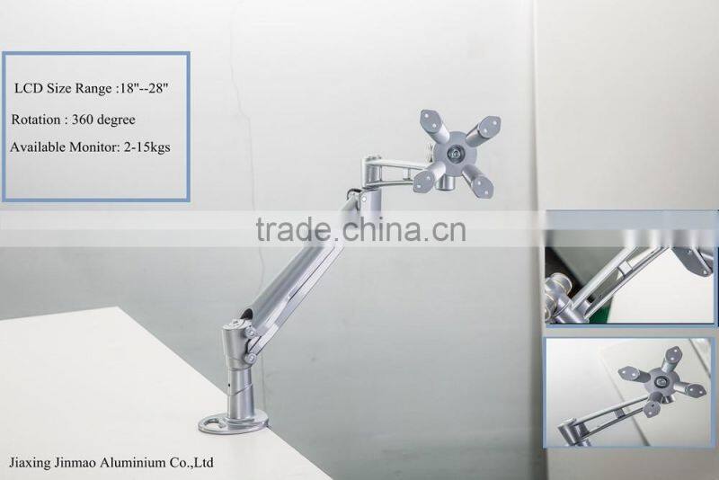 computer accessories XE-B01 360 degree rotatiom professional clamp mount single arm in desk adjustable swing Aluminium arm