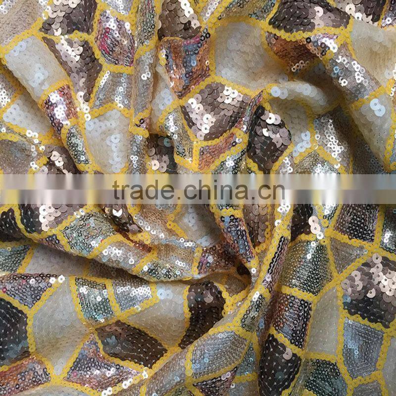 colorful embroidery sequins fabric stone