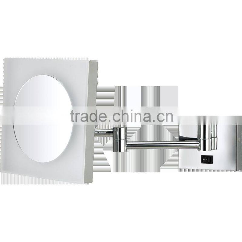 bathroom 5x magnifying LED cosmetic mirror wall mounted