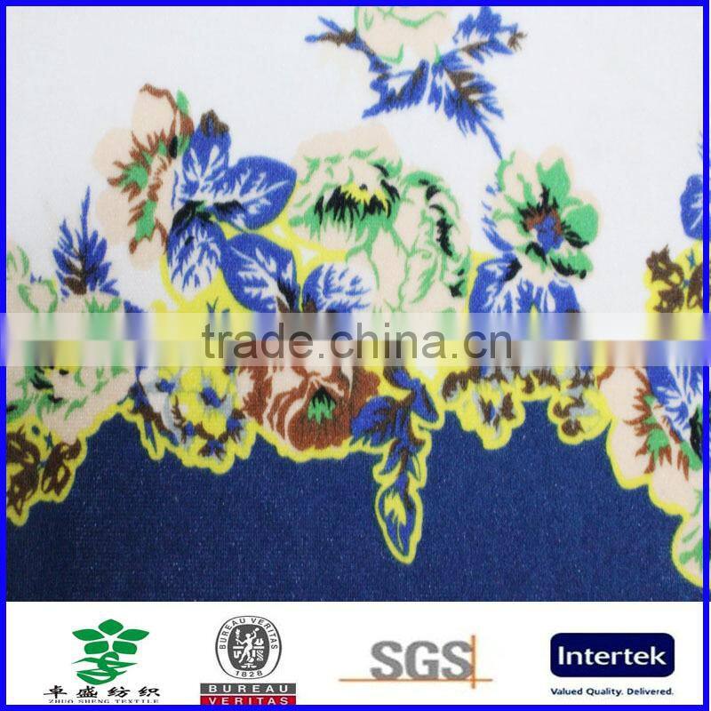 spandex polyester printed velvet fabric