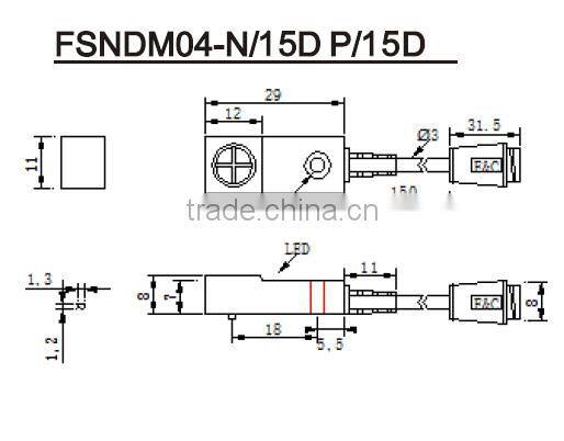 F&C 3 or 4 wires 4mm High repeatability Inductive Proximity Switch FSNDM04-N