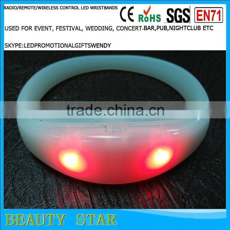 Hot selling led bracelet logo,customized led bracelet logo,radio/remote/wireless led bracelet logo for party,festival