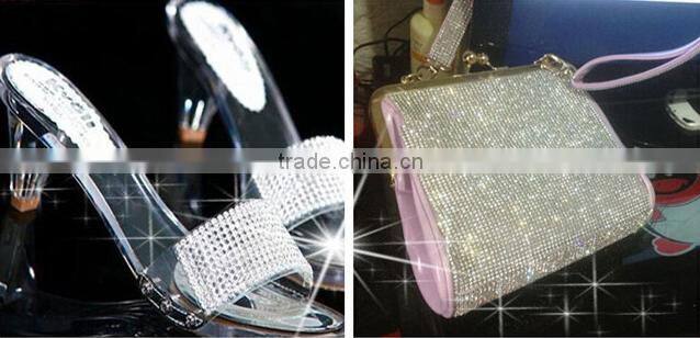 Green aluminum strass mesh trimming ,crystal rhinestone sheet