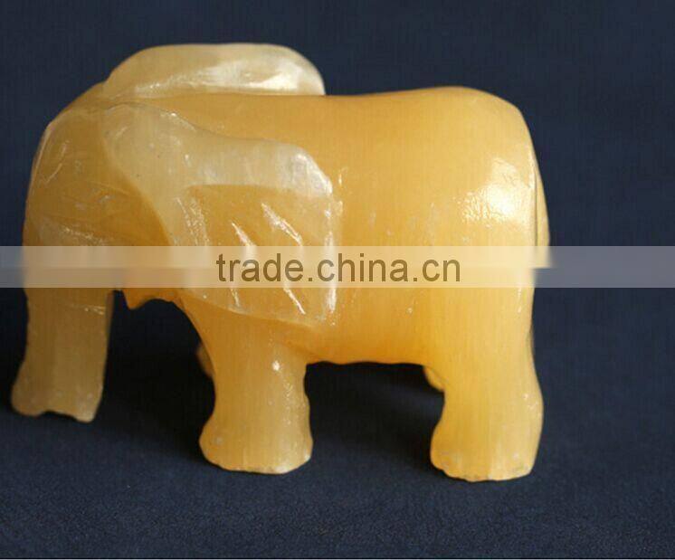 yellow crystal gemstone animals elephant carving