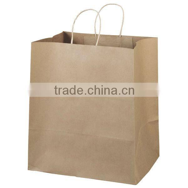 Custom brown kraft paper bag, Brown paper bag, Luxury paper shopping bag made in Guangzhou