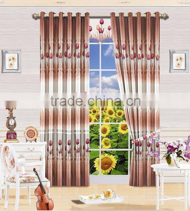 Latest curtain designs 2015 100% polyester Curtain cloth printing curtain cloth