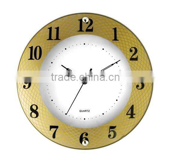 10" Archshaped Glass Wall ClOCK with customer Logo