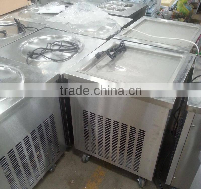 Single square pan inox 304 fried ice cream machine single pan