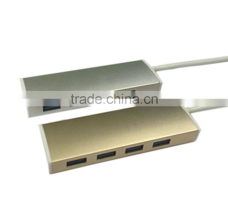 Prenium High-speed Aluminum 4 port usb 3.0 hub from usb hub suppliers with USB 3.0 Cable