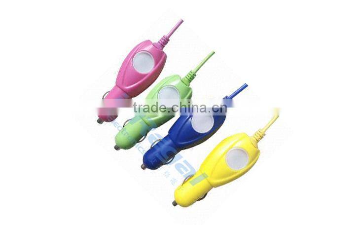 Many Color 5v USB Car Charger For Samsung Car Mobile Charger With Micro USB Cable