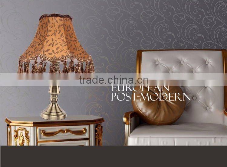 Luxury Table Lamp With Brown Color Fabric Cover