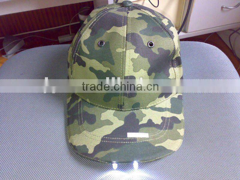 Camouflage LED hunting caps LED light