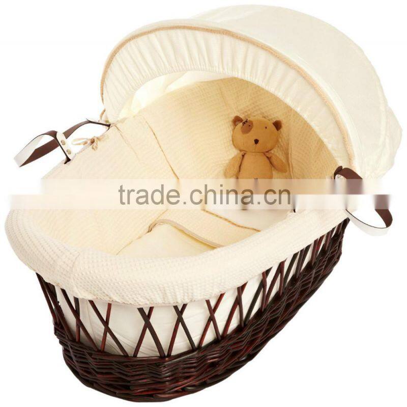 Dark Brown Baby wicker moses basket