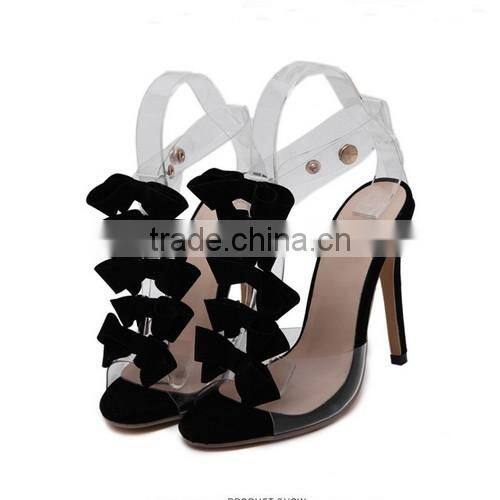 2016 Sexy open toe high heel sandals New fashion bowknot design high heel sandals PZ4374