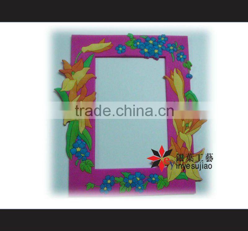 2011 flower design soft pvc Photo Frame for promotion