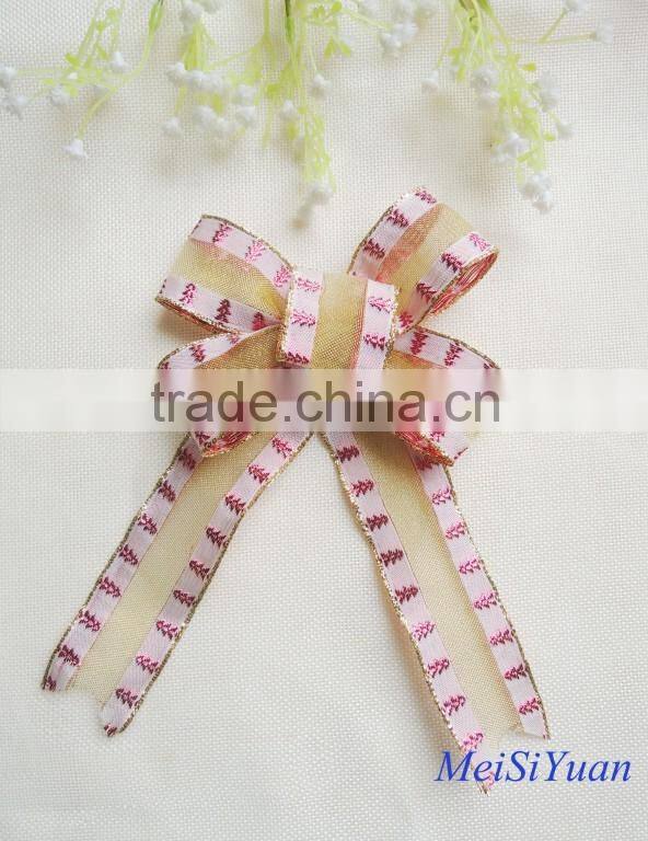 process ribbon bow stickers card ribbon bow polyester ribbon bow pre-tied ribbon bows elastic ribbon bow
