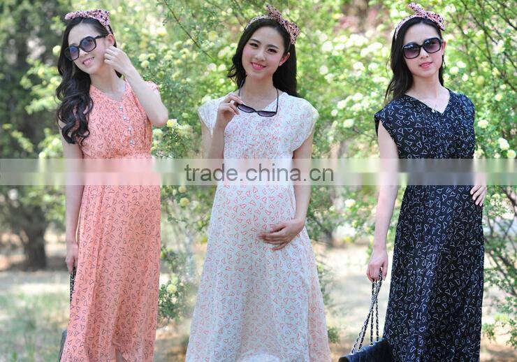 Summer sweat floral maternity dress, pregnant women dress, maternity clothes