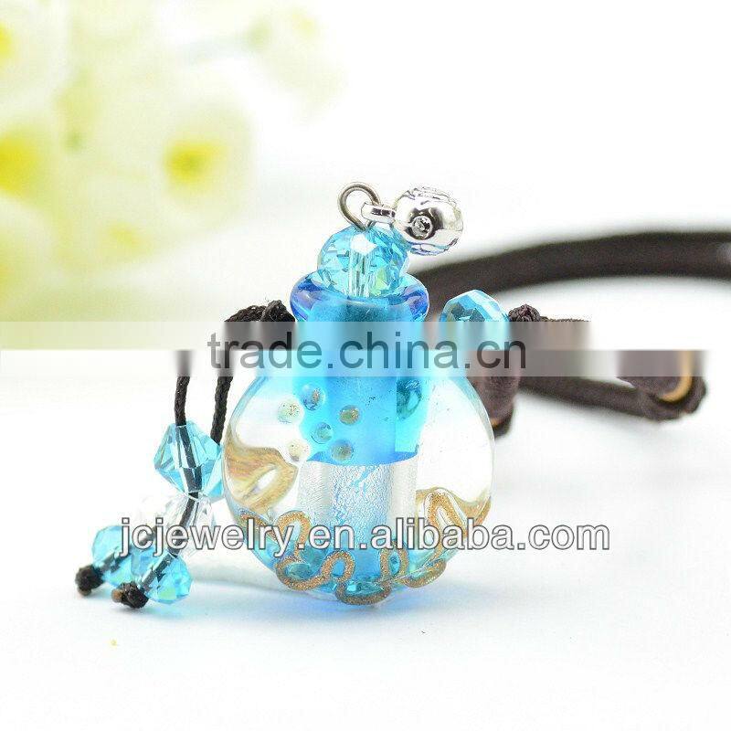 Aromatherapy Bottle glass perfume bottle pendant necklace Mineral jewelry